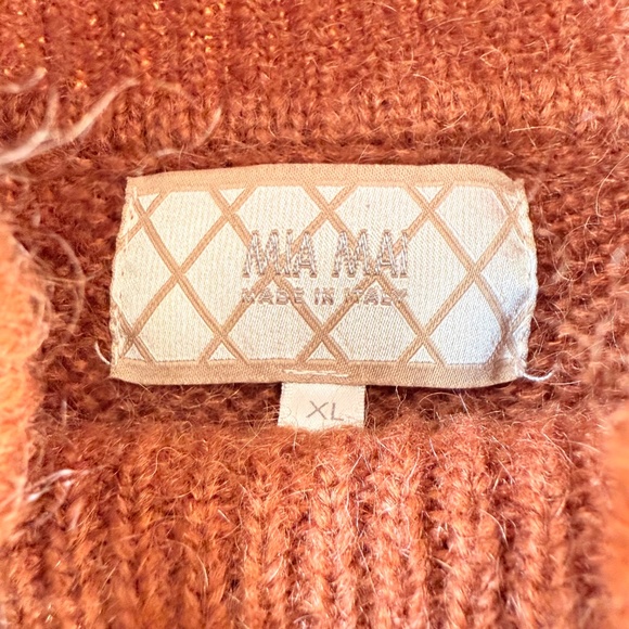 Retro Look Cozy Rust Chevron Knit Mohair Sweater - Picture 11 of 11